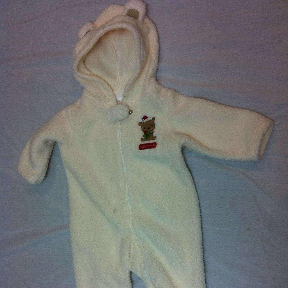 🍇🍇🍇   JUST ONE YOU GIRLS SHERPA SUIT MY 1ST CHRISTMAS SIZE 9 MONTHS  🍇🍇🍇